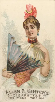 Plate 35, from the Fans of the Period series (N7) for Allen & Ginter Cigarettes Brands, 1889. Creator: Allen & Ginter
