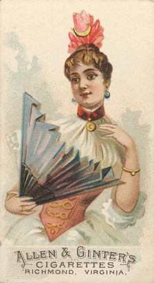 Plate 35, from the Fans of the Period series (N7) for Allen & Ginter Cigarettes Brands, 1889. Creator: Allen & Ginter