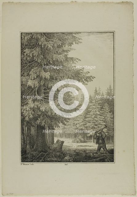 Plate 35 from Blatt Baum und Landschafts Studien, c.1810. Creator: Lorenz Ekemann Alesson.