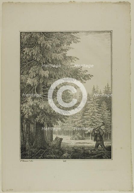 Plate 35 from Blatt Baum und Landschafts Studien, c.1810. Creator: Lorenz Ekemann Alesson.