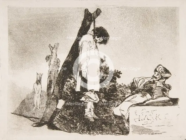 Plate 36 from 'The Disasters of War' (Los Desastres de La Guerra): 'Not [in this case] eit..., 1810. Creator: Francisco Goya.