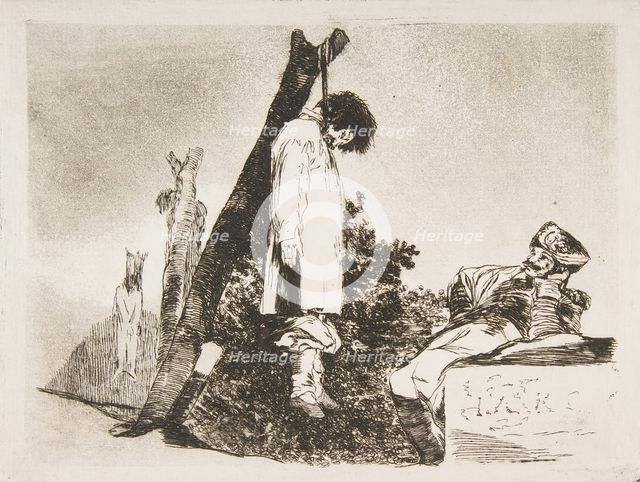Plate 36 from 'The Disasters of War' (Los Desastres de La Guerra): 'Not [in this case] eit..., 1810. Creator: Francisco Goya.