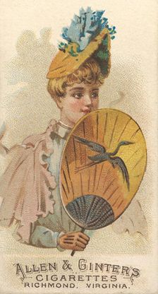Plate 36, from the Fans of the Period series (N7) for Allen & Ginter Cigarettes Brands, 1889. Creator: Allen & Ginter