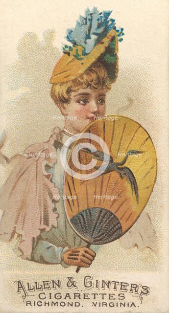 Plate 36, from the Fans of the Period series (N7) for Allen & Ginter Cigarettes Brands, 1889. Creator: Allen & Ginter.