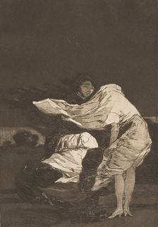 Plate 36 from Los Caprichos: A bad night (Mala noche.), ca. 1797-98. Creator: Francisco Goya