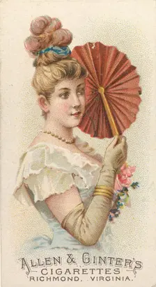 Plate 37, from the Fans of the Period series (N7) for Allen & Ginter Cigarettes Brands, 1889. Creator: Allen & Ginter