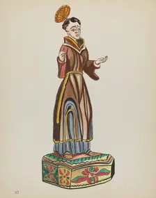 Plate 37: Saint Anthony: From Portfolio "Spanish Colonial Designs of New Mexico", 1935/1942. Creator: Unknown