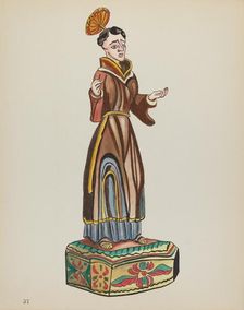 Plate 37: Saint Anthony: From Portfolio "Spanish Colonial Designs of New Mexico", 1935/1942. Creator: Unknown