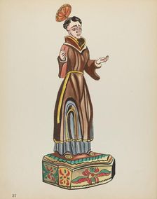Plate 37: Saint Anthony: From Portfolio "Spanish Colonial Designs of New Mexico", 1935/1942. Creator: Unknown