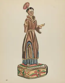 Plate 37: St. Anthony Bulto: From Portfolio "Spanish Colonial Designs of New Mexico, 1934/1942. Creator: Unknown