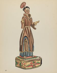 Plate 37: St. Anthony Bulto: From Portfolio "Spanish Colonial Designs of New Mexico, 1934/1942. Creator: Unknown