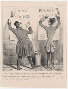 Plate 38: Chaud! Chaud! Bertrand, faut pousser à la vente de la merchandise..., 1838. Creator: Honore Daumier