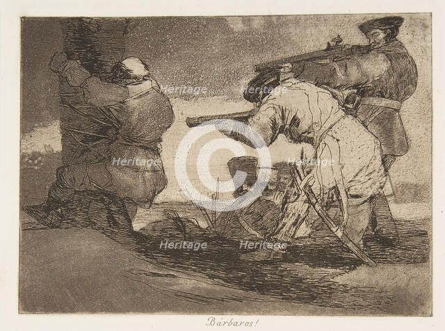Plate 38 from 'The Disasters of War' (Los Desastres de La Guerra): 'Barba..., 1810 (published 1863). Creator: Francisco Goya.