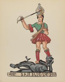 Plate 38: St. Michael: From Portfolio "Spanish Colonial Designs of New Mexico, 1934/1942. Creator: Unknown