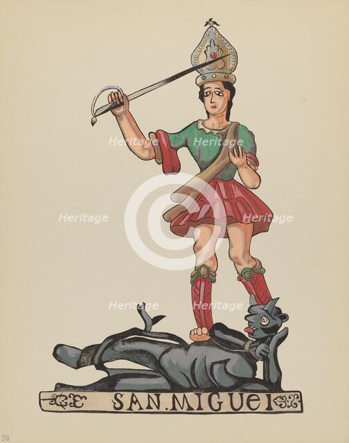 Plate 38: St. Michael: From Portfolio "Spanish Colonial Designs of New Mexico, 1934/1942. Creator: Unknown.