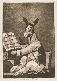 Plate 39 from Los Caprichos': And so was his grandfather. (Asta su Abuelo.), 1799. Creator: Francisco Goya