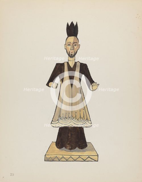 Plate 39: St. John Nepomuk Bulto: From Portfolio "Spanish Colonial Designs of New Mexico", 1935/1942 Creator: Unknown.