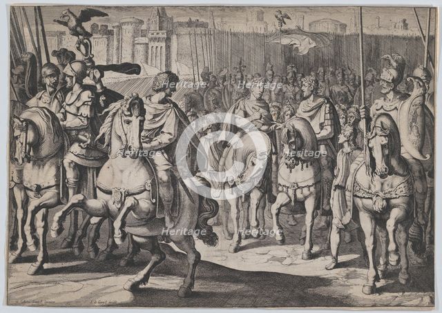 Plate 4: The peace with the king of France in order to fight the Turks, from the Triumphs ..., 1614. Creator: Jacob III de Gheyn.