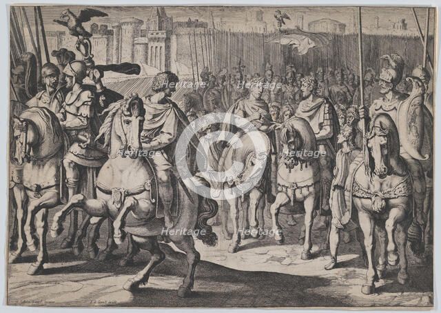 Plate 4: The peace with the king of France in order to fight the Turks, from the Triumphs ..., 1614. Creator: Jacob III de Gheyn.