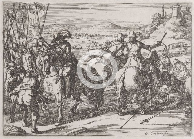 Plate 4: the rescuing of dead and wounded soldiers, 1635-60. Creator: Jacques Courtois.