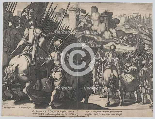 Plate 4: The victory of Goleta, near Tunis, from the Triumphs of Charles V, 1614. Creator: Jacob III de Gheyn.