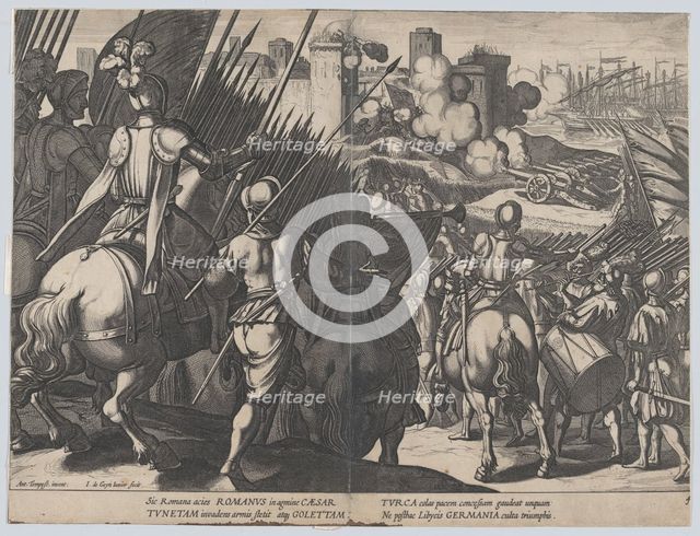 Plate 4: The victory of Goleta, near Tunis, from the Triumphs of Charles V, 1614. Creator: Jacob III de Gheyn.