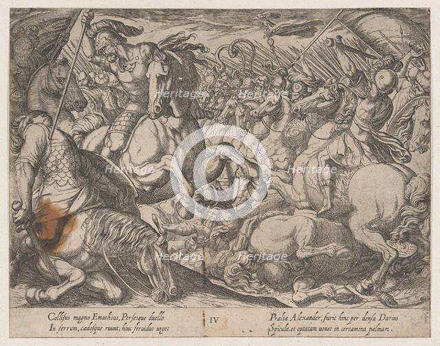 Plate 4: Alexander Battling the Persians, from The Deeds of Alexander the Great, 1608. Creator: Antonio Tempesta.