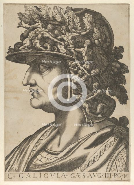 Plate 4: Caius in profile facing left, from 'The Twelve Caesars', 1610-40. Creator: Anon.