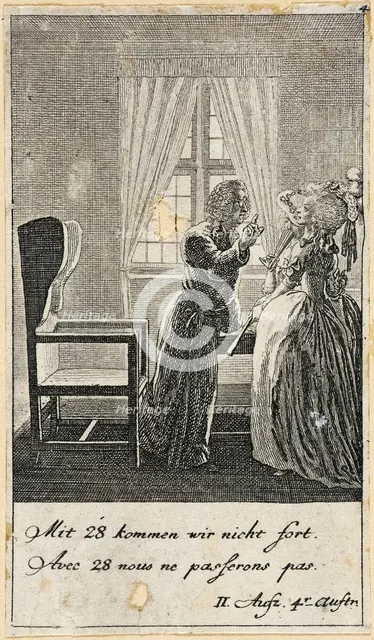Plate 4 for C. L. Bretzner's 'The Marriage Broker', 1784. Creator: Daniel Nikolaus Chodowiecki.