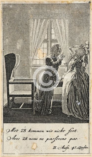 Plate 4 for C. L. Bretzner's 'The Marriage Broker', 1784. Creator: Daniel Nikolaus Chodowiecki.