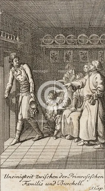 Plate 4 for Oliver Goldsmith's 'The Vicar of Wakefield', 1776. Creator: Daniel Berger.