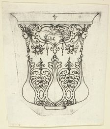 Plate 4, from twenty ornamental designs for goblets and beakers, 1604. Creator: Master AP