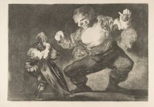 Plate 4 from the Disparates': Simpleton, ca. 1816-23 (published between 1854-63). Creator: Francisco Goya