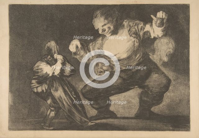 Plate 4 from the 'Disparates': Simpleton, ca. 1816-23 (private printing ca.1854). Creator: Francisco Goya.