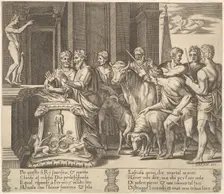Plate 4: Psyche's father consulting the oracle, from The Fable of Psyche 1530-60. Creator: Master of the Die