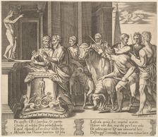 Plate 4: Psyche's father consulting the oracle, from The Fable of Psyche 1530-60. Creator: Master of the Die