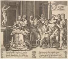 Plate 4: Psyche's father consulting the oracle, from The Fable of Psyche 1530-60. Creator: Master of the Die