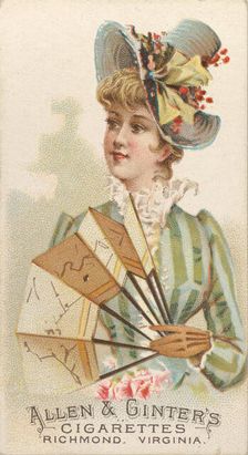 Plate 40, from the Fans of the Period series (N7) for Allen & Ginter Cigarettes Brands, 1889. Creator: Allen & Ginter