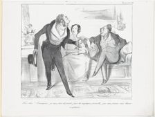 Plate 40: Mon dieu! Monseigneur, je suis forcé de partir pour la campagne..., 1838. Creator: Honore Daumier
