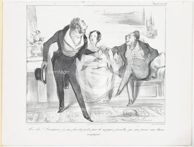Plate 40: Mon dieu! Monseigneur, je suis forcé de partir pour la campagne..., 1838. Creator: Honore Daumier.