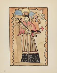 Plate 40: St. John Nepomuk: From Portfolio "Spanish Colonial Designs of New Mexico", 1935/1942. Creator: Unknown
