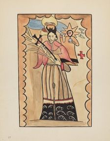 Plate 40: St. John Nepomuk: From Portfolio "Spanish Colonial Designs of New Mexico", 1935/1942. Creator: Unknown
