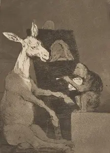 Plate 41 from Los Caprichos': Neither more nor less (Ni mas ni menos.), 1799. Creator: Francisco Goya