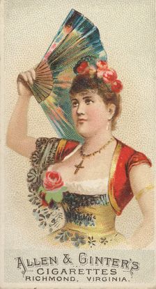 Plate 42, from the Fans of the Period series (N7) for Allen & Ginter Cigarettes Brands, 1889. Creator: Allen & Ginter