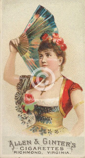 Plate 42, from the Fans of the Period series (N7) for Allen & Ginter Cigarettes Brands, 1889. Creator: Allen & Ginter.