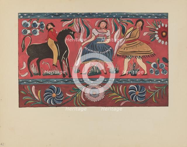 Plate 42: Painted Chest Design: From Portfolio "Spanish Colonial Designs of New Mexico", 1935/1942. Creator: Unknown.