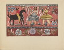 Plate 42: Painted Chest Design: From Portfolio "Spanish Colonial Designs of New Mexico", 1935/1942. Creator: Unknown