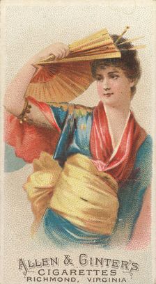 Plate 43, from the Fans of the Period series (N7) for Allen & Ginter Cigarettes Brands, 1889. Creator: Allen & Ginter