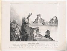 Plate 44: Robert Macaire avocat, 1838. Creator: Honore Daumier