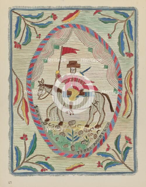 Plate 45: Embroidered Bedspread (St. James): From Portfolio "Spanish Colonial...", 1935/1942. Creator: Unknown.